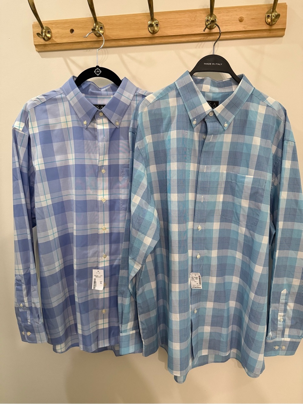 Jos. A. Bank Light Blue and Sky Plaid Button-Down Shirt Duo